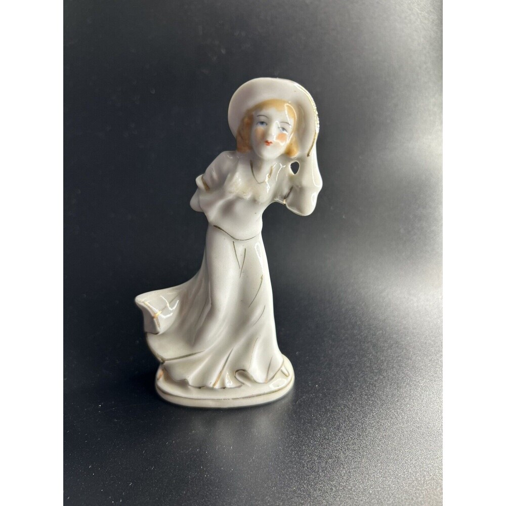 Vintage Art Deco Porcelain Woman Figurine